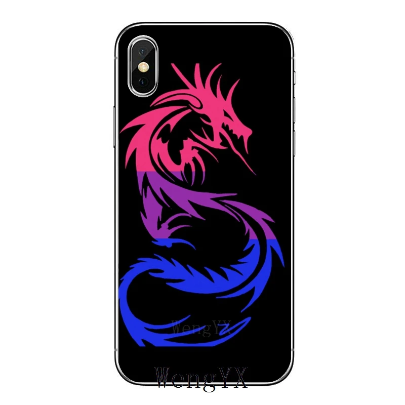 Би гордость Дракон Радужный Флаг ЛГБТ мягкий чехол для телефона с изображением