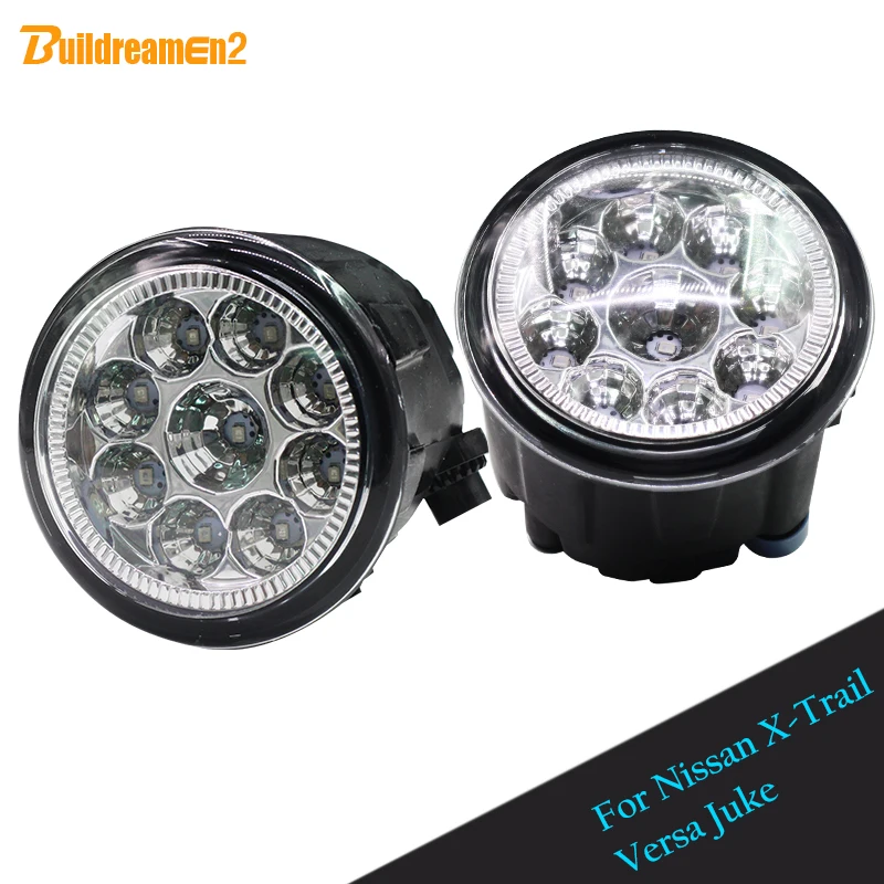 

Buildreamen2 для Nissan X-Trail Versa Juke 2 X H11 H8 Противотуманные фары Дневные Фары Светильник Светодиодный светильник дневного светильник DRL цвет желтый, си...