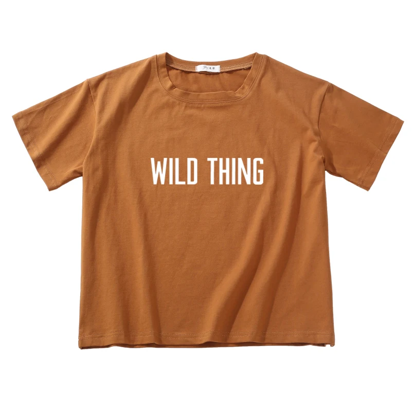 Женская футболка с надписью wild thing забавная короткая из 100% хлопка 2020 | одежда