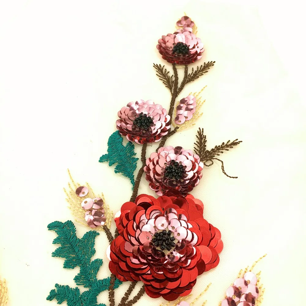 2 шт. Цветочная вышивка Кружевная аппликация | Дом и сад