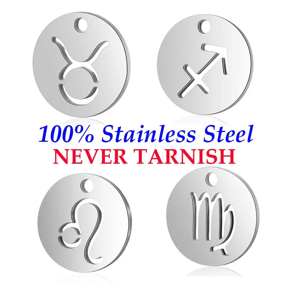 10 шт. подвеска в виде знака зодиака из нержавеющей стали|Шармы| |