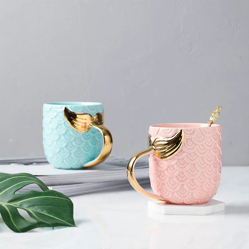 400ml Coffee Mug Creative Little Mermaid Ceramic Big Tea Milk Cups Personal OfficeJuice Cup Best Christmas Mugs For Friends | Дом и сад