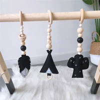 newborn baby play gym toys wood stroller toys baby hanging wooden beads infant crib mobile toys for kids nursery tent decoration