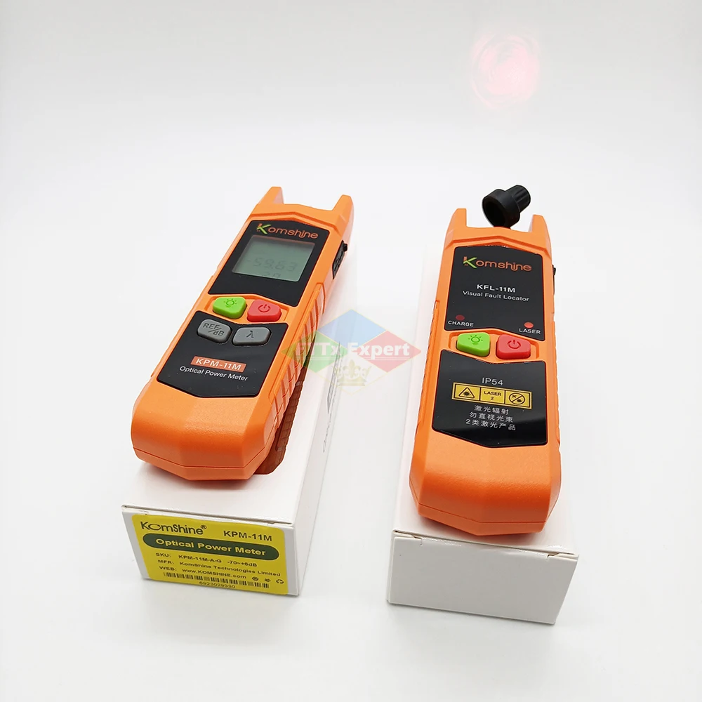 Komshine – miniature optical fiber power meter kpm-11m, 2 pieces / set, unique design, komshine kfl-11m, 10MW, VFL visual fault