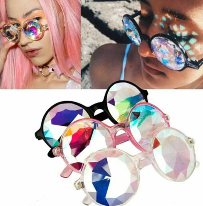 Модные круглые калейдоскопические очки для женщин праздничные солнцезащитные