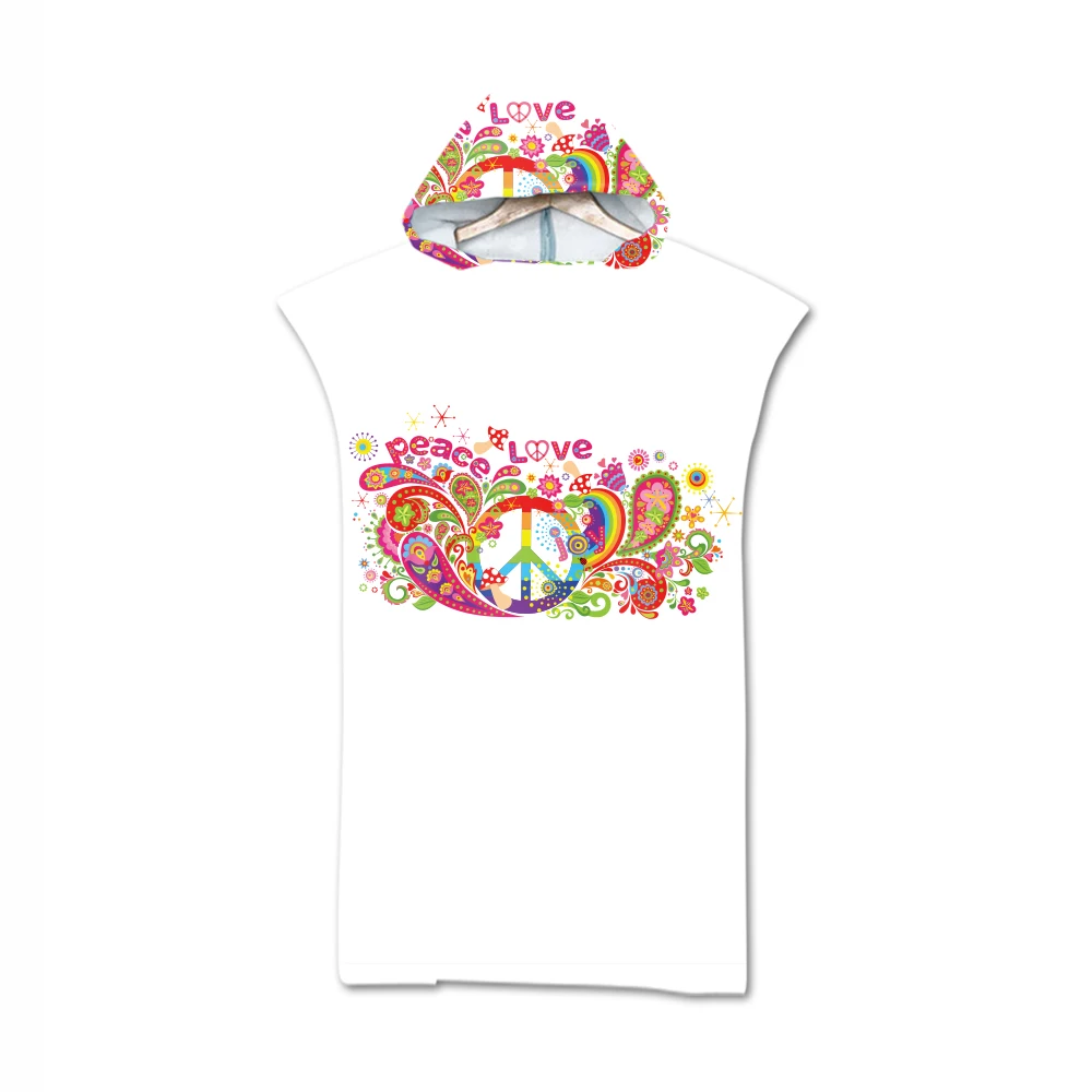 Красочный Рисунок хиппи с геометрическим рисунком пляжное полотенце из