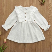 pudcoco toddler baby girl clothes solid color long sleeve ruffle dress princess party pageant casual dress