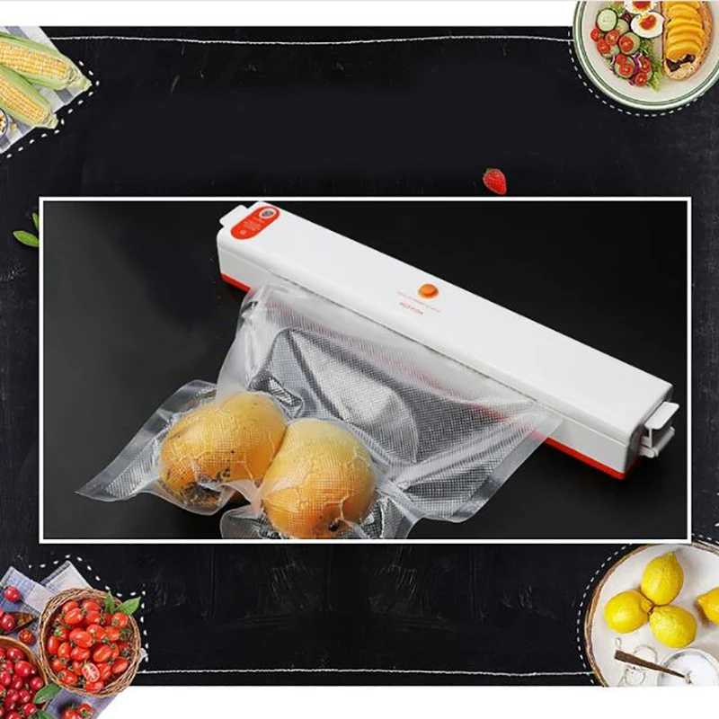 Бытовой пищевой вакуумный упаковщик упаковочная машина пленочный оранжевый +