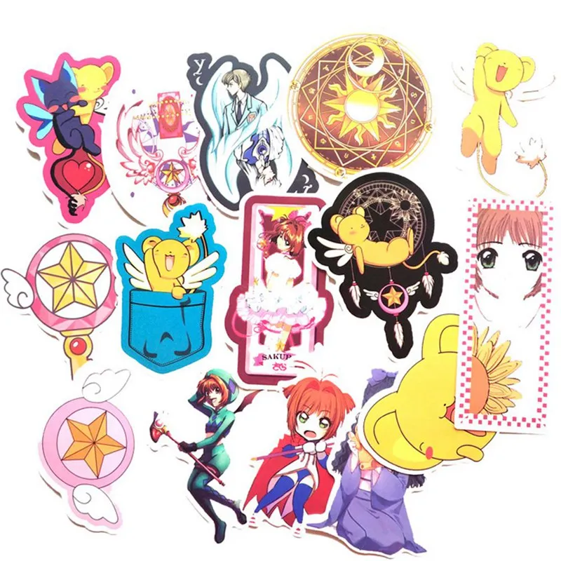 15 шт. милые Мультяшные наклейки для карт Сакура автомобильные чемодан ноутбук