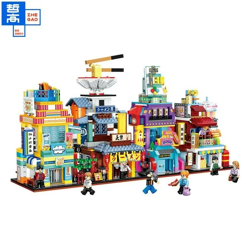 ZG-mini bloques de construcci&oacute;n para ni&ntilde;os, puzle de Chinatown, 00928, 00929, 00930, sin caja-1