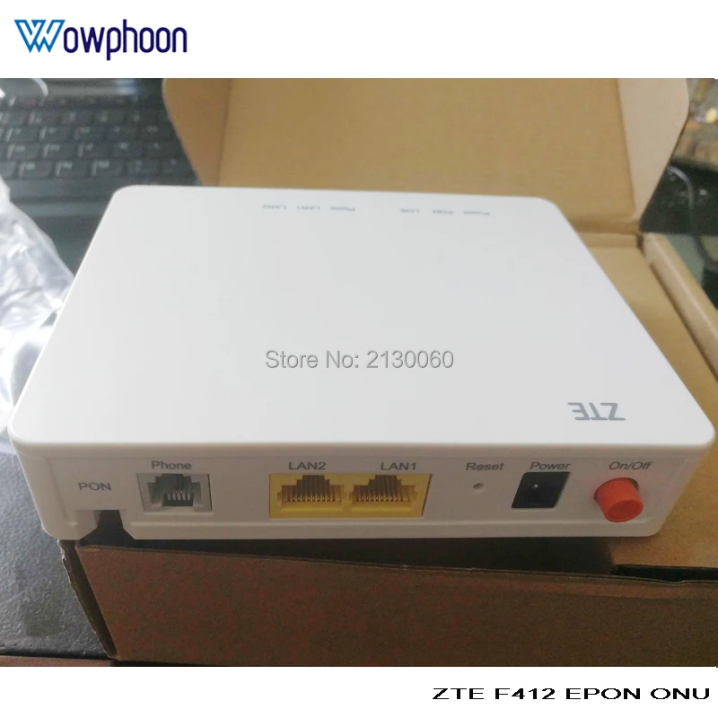 Заводская распродажа бесплатная доставка ZTE ZXA10 F412 EPON ONU 1GE + 1FE 1TEL оптоволоконное