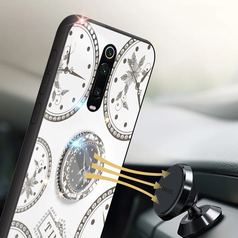 Ремешок на запястье для Xiaomi A3 Lite 9 9SE CC9 CC9E 9T Pro блестящий чехол с кольцом держателем