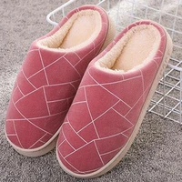 winter womens slippers geometric indoor comfy sole 5 colors soft cotton plush flat slippers zapato de mujer couple footwear