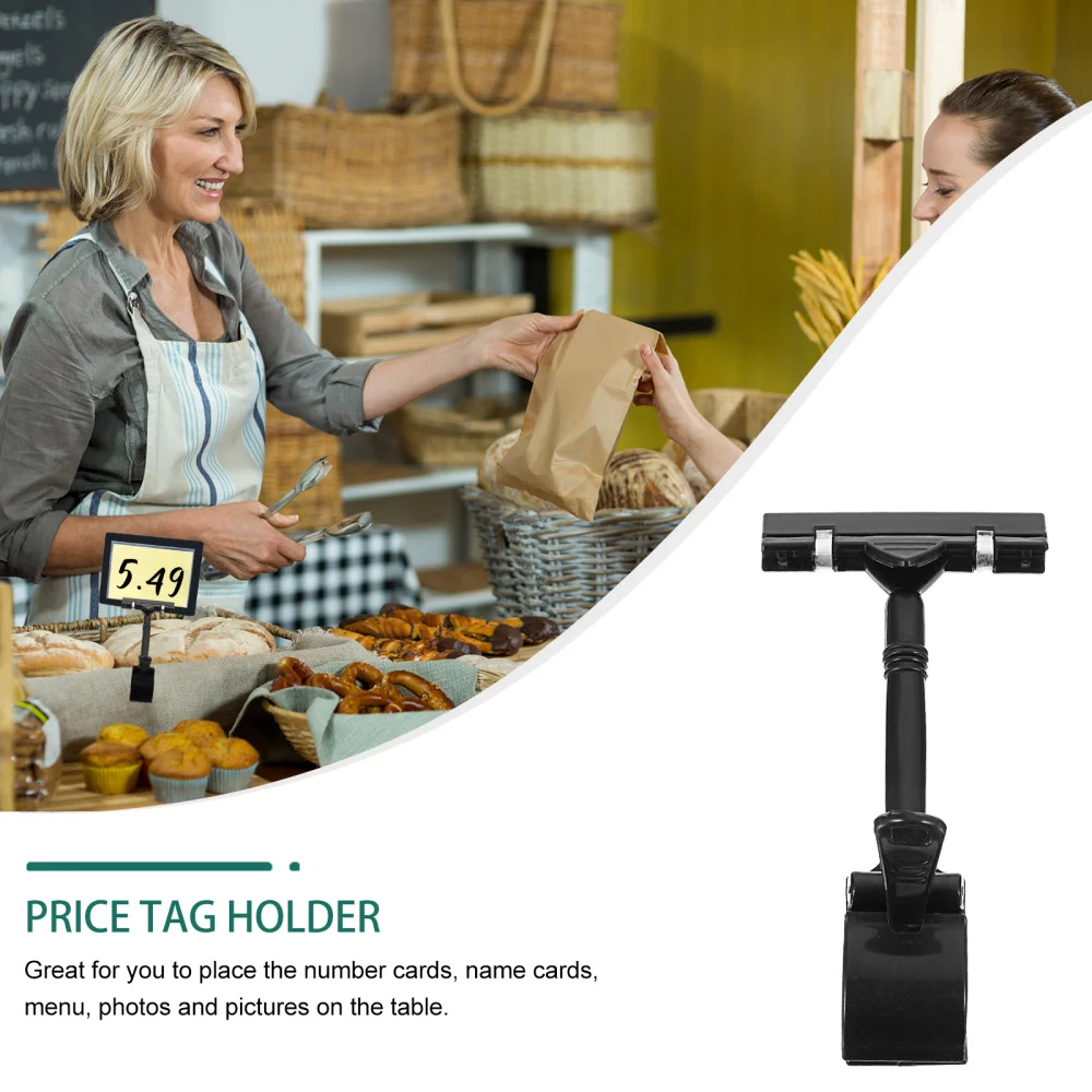 

5pcs Sign Holder Advertising Display Clip Label Price Tag Stand Rack