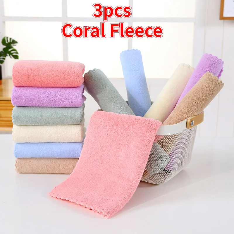 3 предмета в комплекте высокой плотности коралловый флис отделаны полотенце 35*75