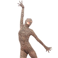 woman leopard print full coat appeal clothing cosplay zentai zipper open crotch bodysuit catsuit special purpose straitjacket