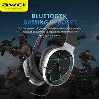 awei gaming headset bluetooth v5 0 3d sound foldable wireless wired headphone 5000mah battery with external microphone a799bl