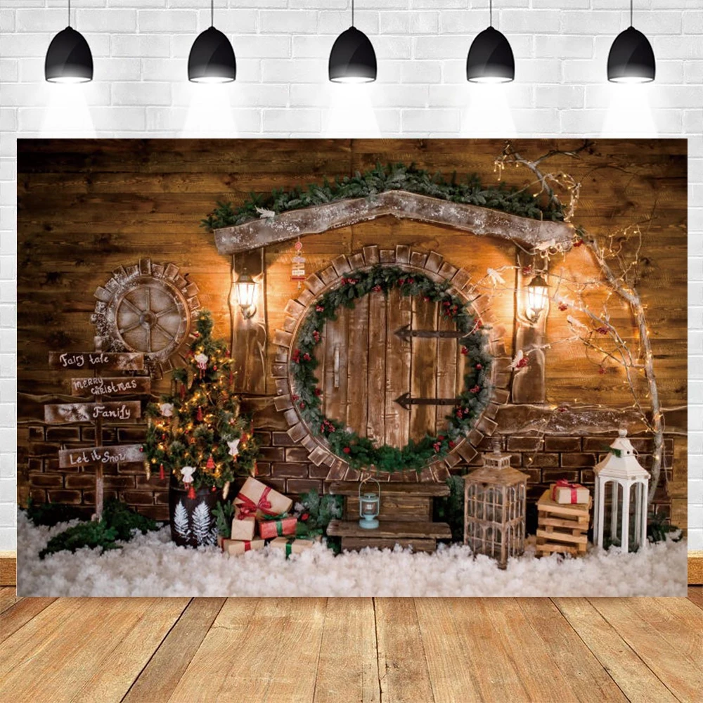 

Christmas Backdrops For Photography Winter Wood Board Room Background Photo Studio Baby Portrait Photocall Photozone Photophone