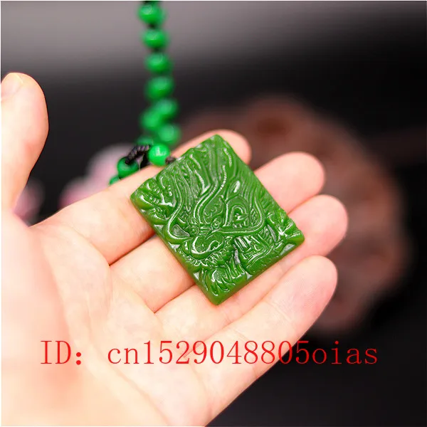 Натуральный зеленый китайский Нефритовый дракон подвеска бусины ожерелье