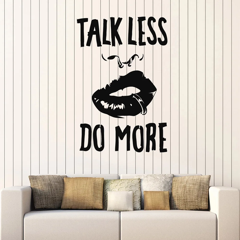 Цитата Talk Less Do More Виниловая наклейка на стену сексуальная девушка губы пирсинг