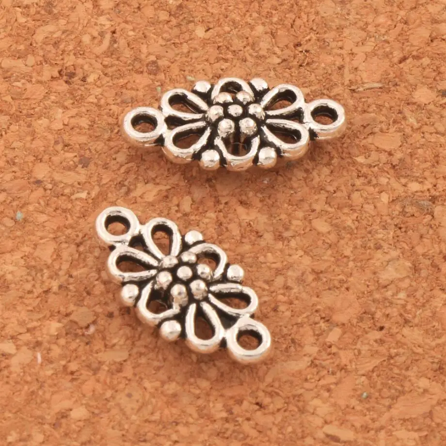 Dots Flower Knot 1.2mm 2-Hole Connectors Tibetan Silver 300Pcs Zinc Alloy Metal Alloy Fit Infinity Leather Bracelets L1536