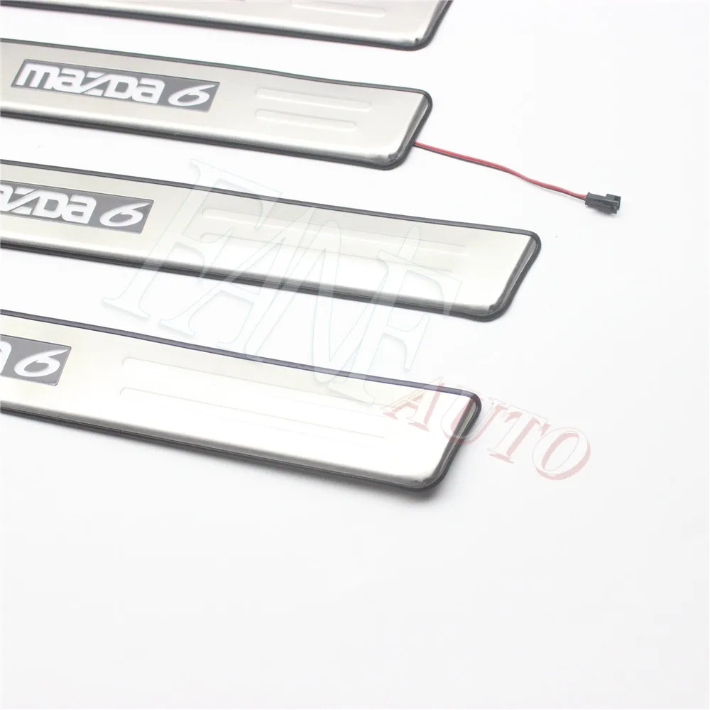 Светодиодная Накладка на порог из нержавеющей стали защитная накладка пороги