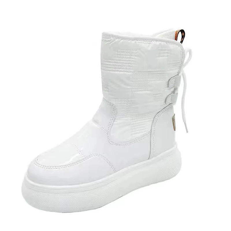 

2022 New Korean Fashion Winter Snow Boots Thickened Warm Boots Women's Cotton Shoes Middle Tube Leisure Waterproof Antiskid