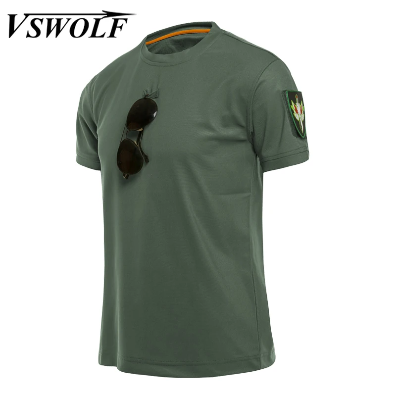 Мужская армейская тактическая футболка в стиле милитари быстросохнущая летняя