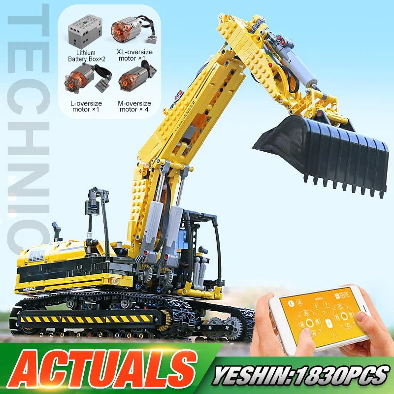 Плесень король 13112 Technic машинные игрушки моторизованный экскаватор модель