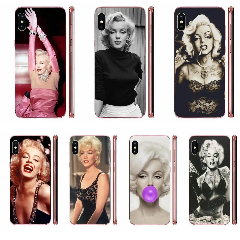 Пикантный мягкий термополиуретановый чехол Мэрилин Монро с резинкой и красными