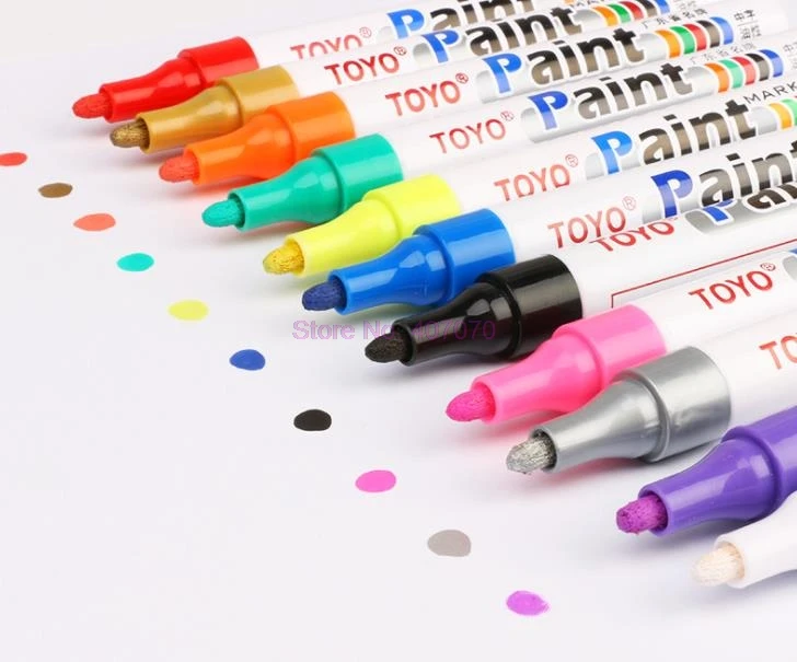 Яркий маркер для перманентной Протекторной резины 5 цветов на выбор 500 шт.|rubber paint