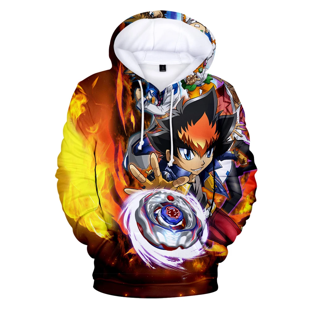 Толстовка с капюшоном Beyblade Burst из японского аниме Детский свитшот длинным