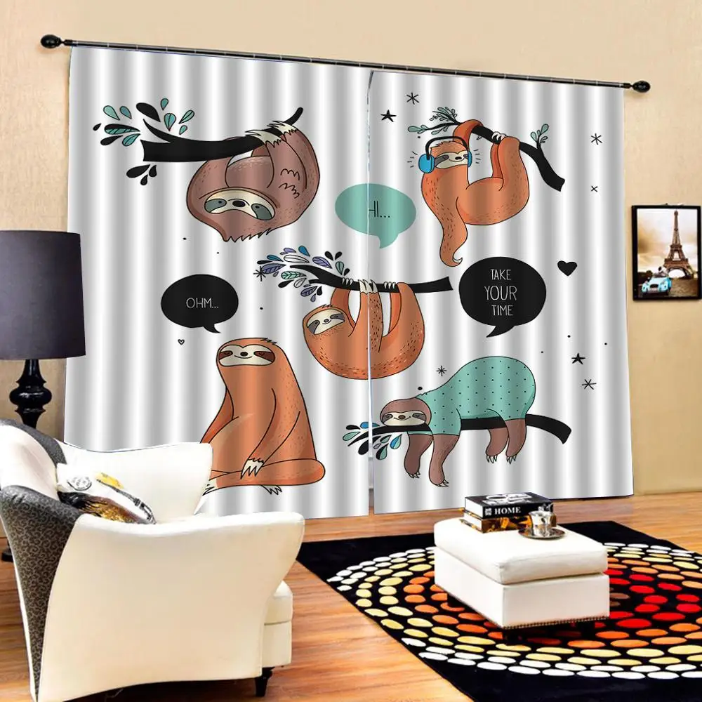 Мультяшные шторы кенгуру цифровая печать для гостиной Детская комната