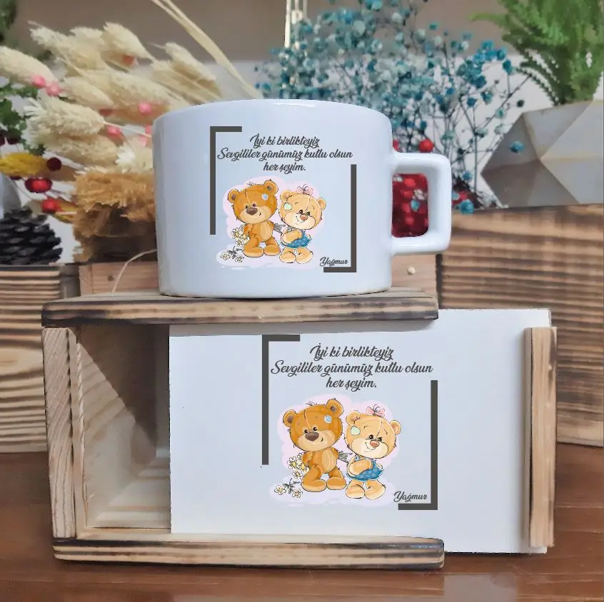 

Personalized Custom Sweetheart Design Wooden Box and Luxury Cup