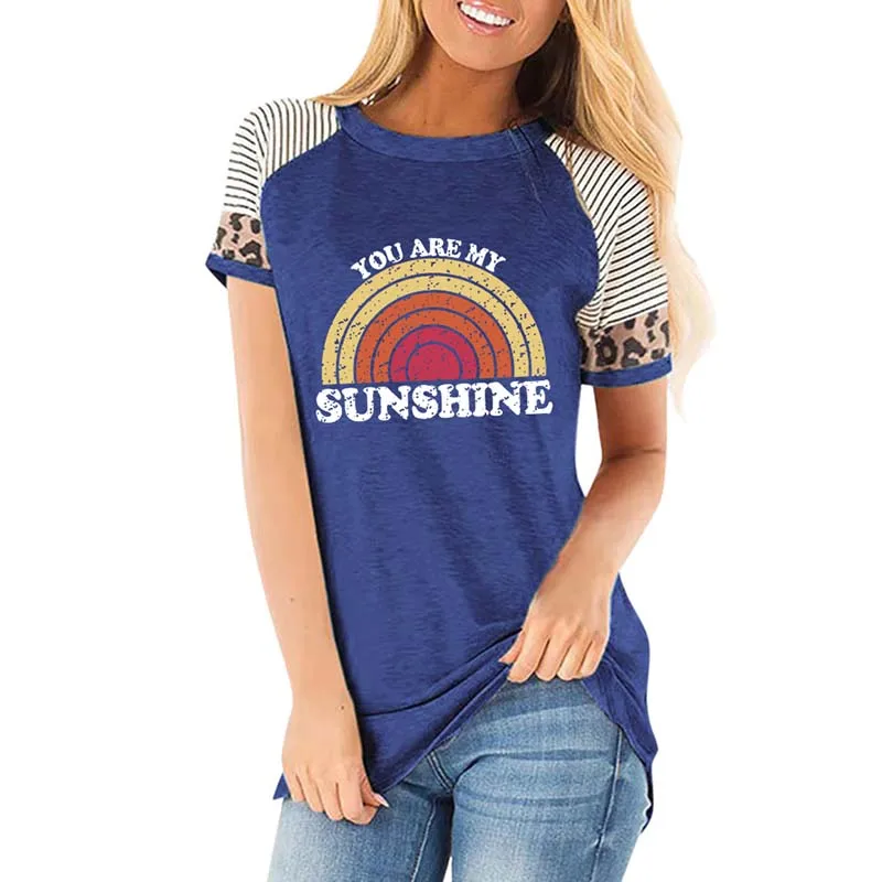 

VICABO Female t Shirt Summer Fashion Leopard Floral Printed Top Cotton Ladies Casual Loose t Shirt Women Clothing Tees Tops #W