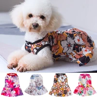 dog mini sweet printing princess dress thin dog cat pet costume spring summer dress for small dogs chiahuhua dog clothes dresses