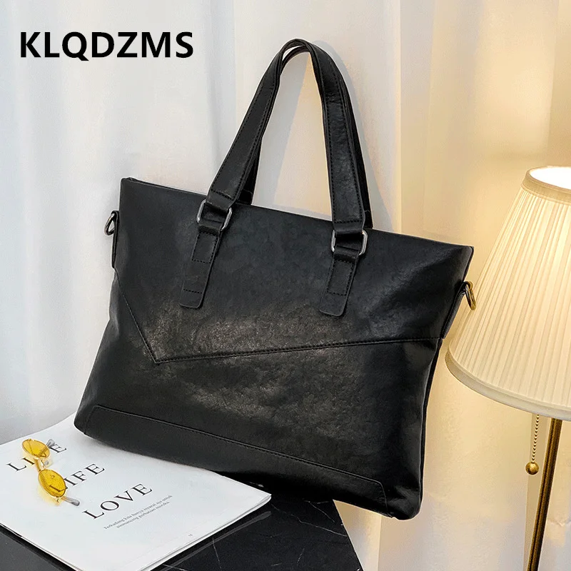 KLQDZMS Men's Briefcases PU Luxury Business Briefcase Messengers Men's Durable Handbag Multifunctional Laptop-Bag