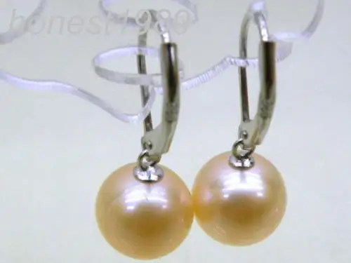 Бесплатная доставка&gt Подлинная 10 мм AAA + Круглый Золотой Розовый Южно-морской