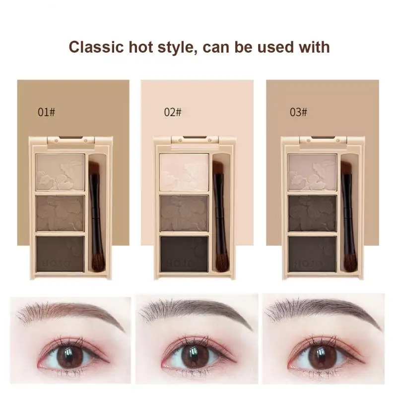 

3 в 1 бархатная Палетка пудры для бровей мелкая пудра натуральный макияж косметика без пятен бровей с кисточкой макияж TSLM1