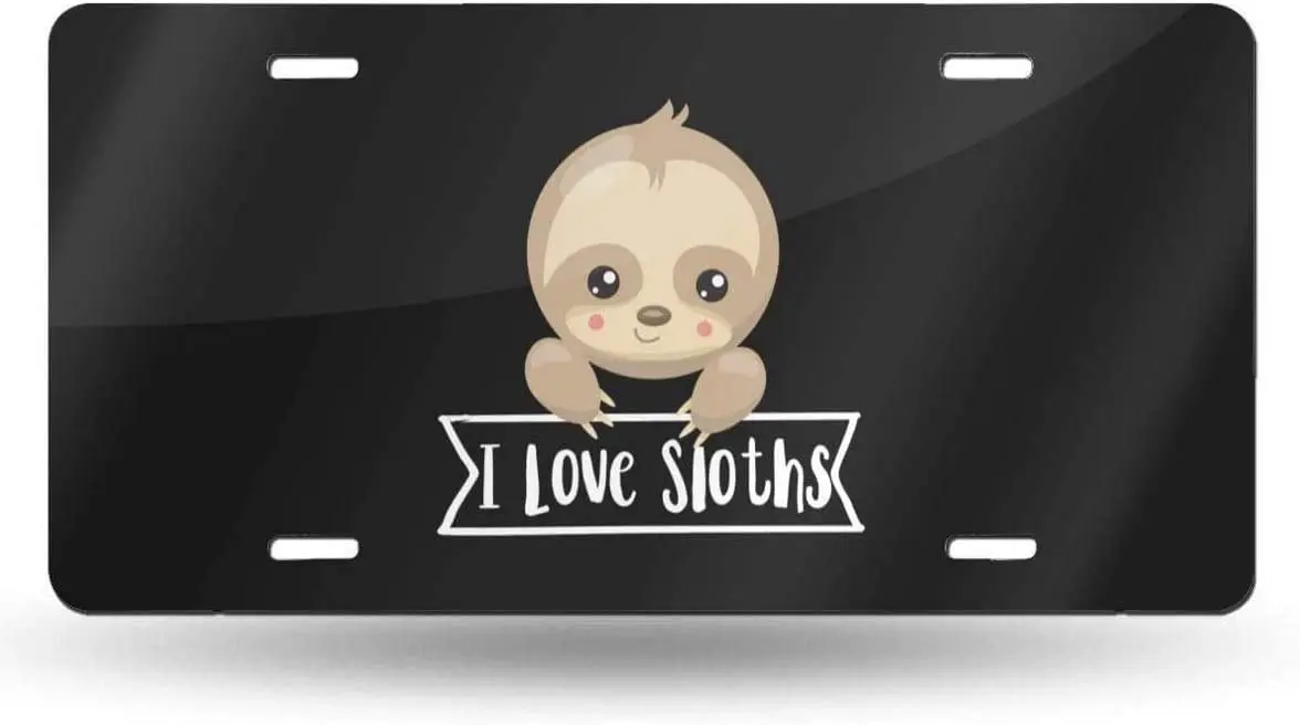 

yunsu I Love Sloths License Plate,car Decor Personalise Tag,Novelty Car Front License Plate Metal Aluminum Car Plate 6 x 12 Inch