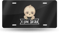 yunsu i love sloths license platecar decor personalise tagnovelty car front license plate metal aluminum car plate 6 x 12 inch