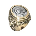 2021 Ретро властительное двухцветное фигурное кольцо для женщин и мужчин, модное религиозное кольцо православной Девы Марии, ювелирное изделие в стиле бохо, подарок Вечерние
