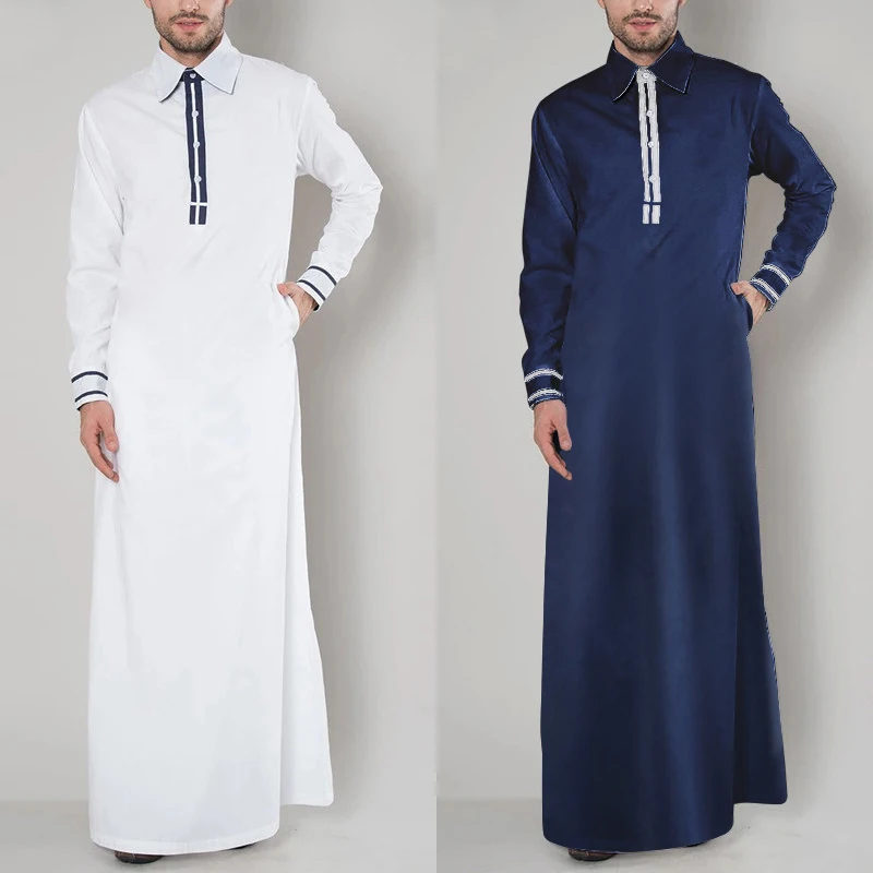 

2022 модный мужской Арабский мусульманский кафтан INCERUN, элегантный лоскутный халат с длинным рукавом, одежда из Саудовской Аравии, абайя с отв...