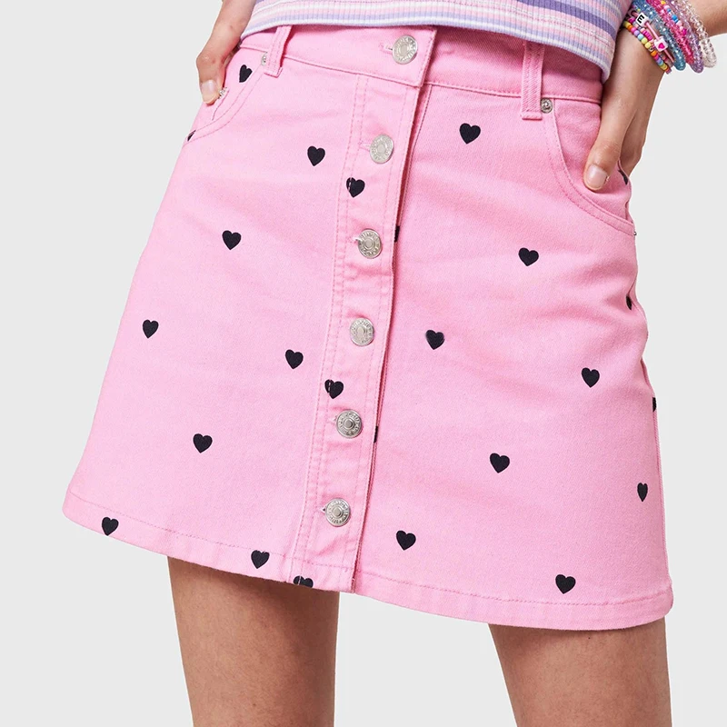 Модная черная мини юбка в стиле Харадзюку для девочек с принтом маргариток