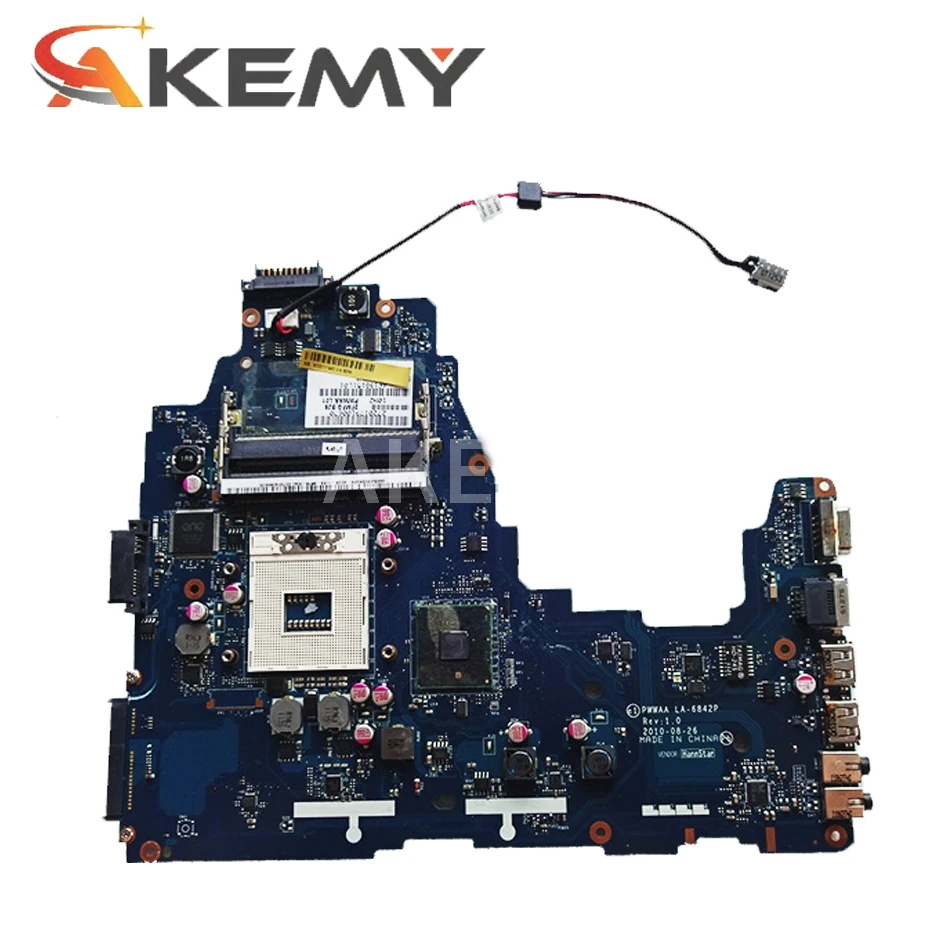 Akemy For Toshiba C660 Laptop Motherboard DDR3 K000111440 PWWAA LA-6842P Main Board HM55 Free CPU | Компьютеры и офис