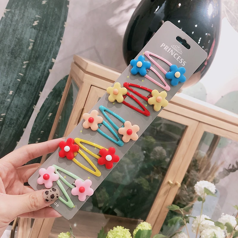 Заколки для волос с мультяшными животными и фруктами 5 см 10/15 шт./комплект |