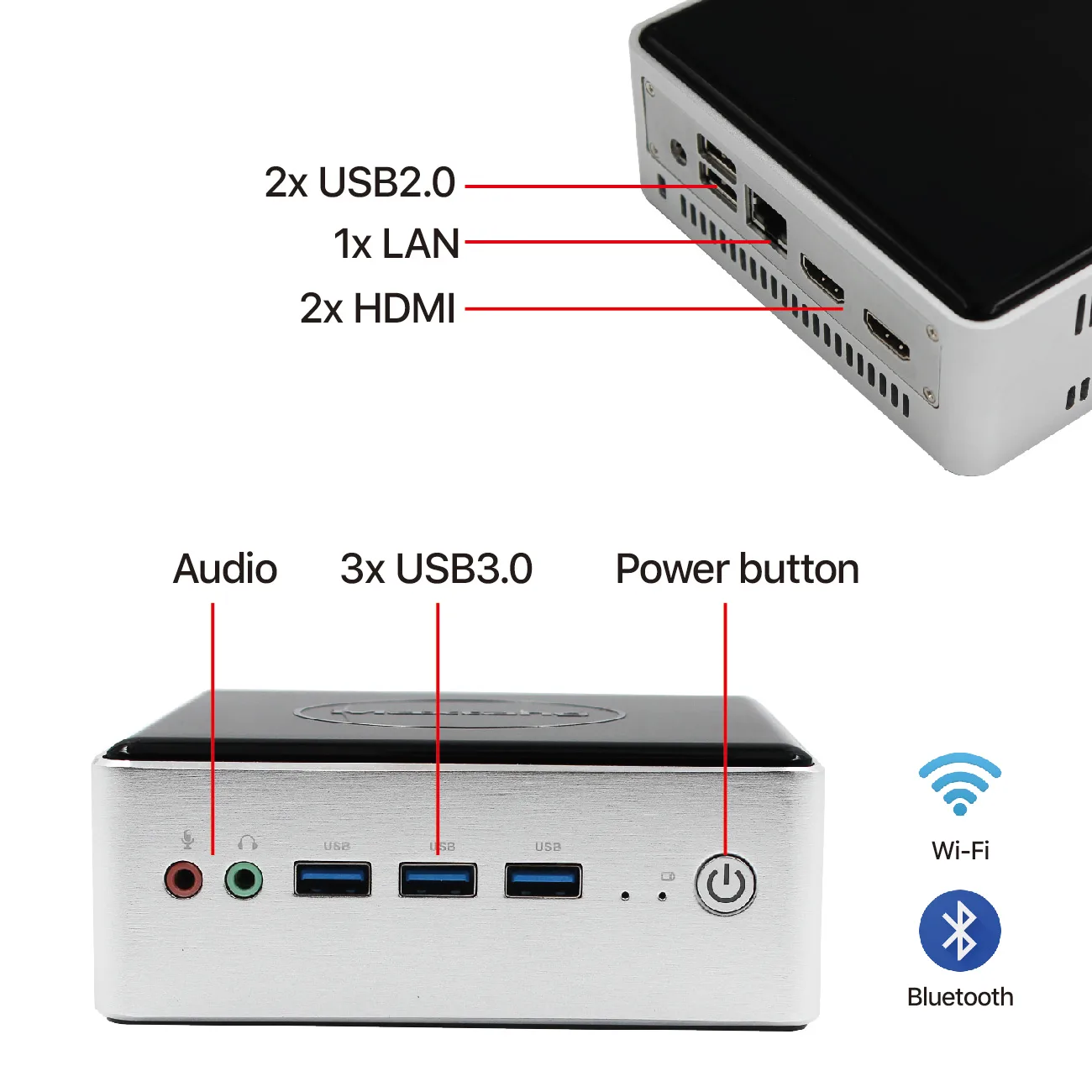 Мини ПК Intel Core i5 4200U настольный компьютер Windows 10 игровой пк двойной DDR4 USB C HDMI WiFi