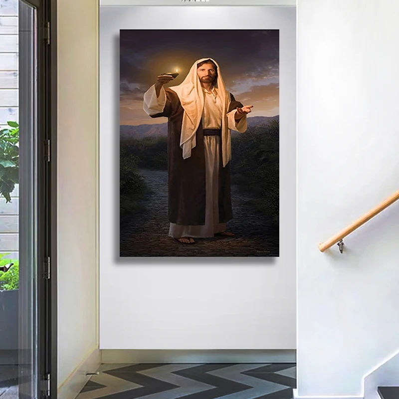 

HD Nordic Poster Faith Characters Classic Canvas Painting Jesus God and Mural Living Room Corridor Decoration