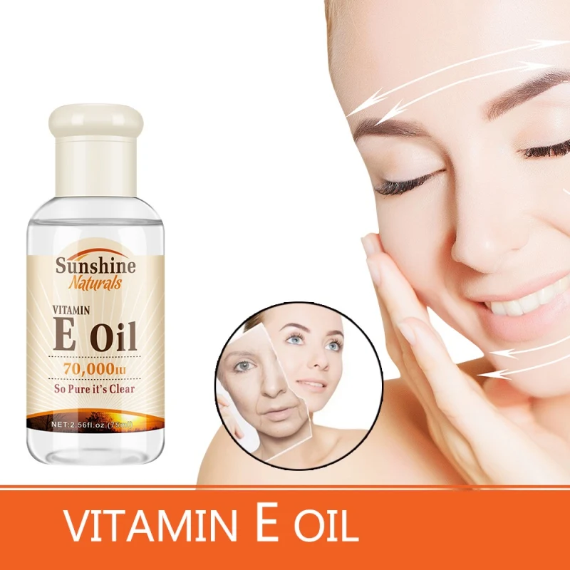 Vitamin E Moisturizing Essential Oil Face Serum Lighten Fine Lines Freckles Firming Skin Brighten skin Colour Facial | Красота и