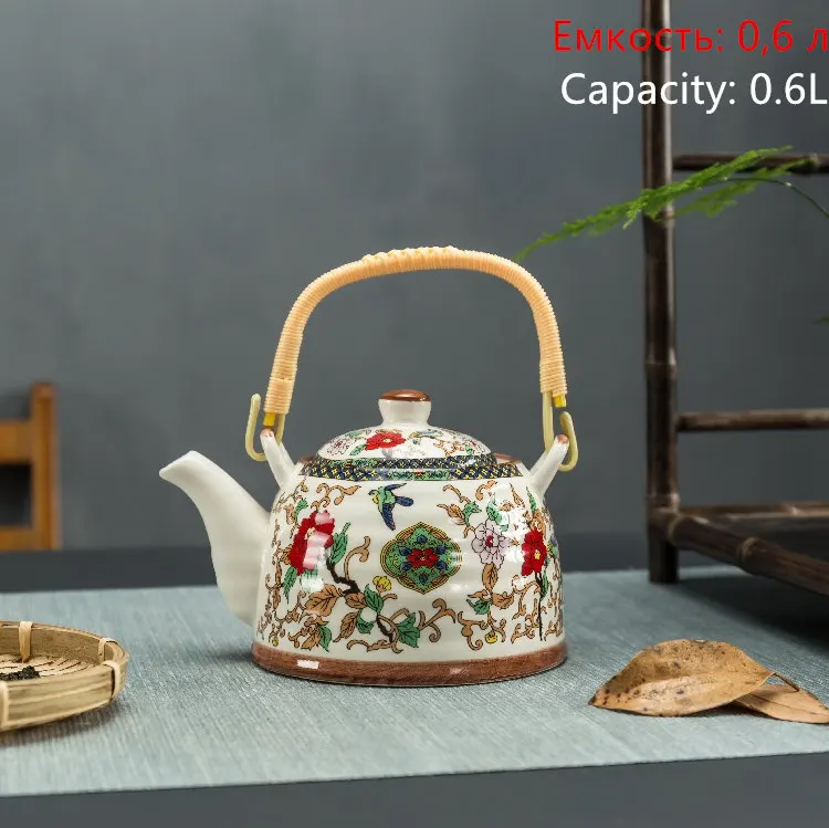 Керамический чайник, кухонный вареный чай, керамический чайник, фарфоровый чайник, много цветов на выбор - Цвет: as picture color